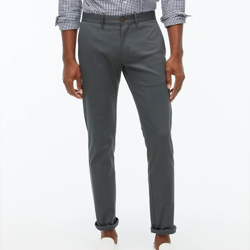 J crew Slim-fit flex chino pant tarnished metal grey